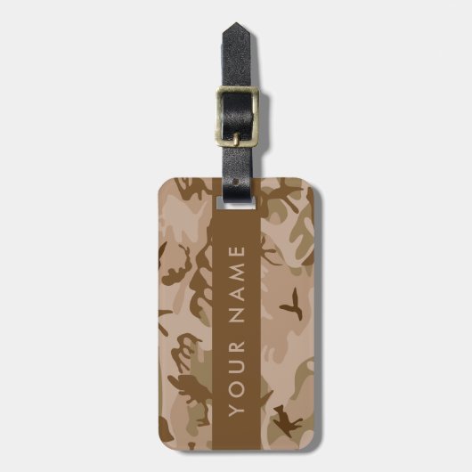Desert Camouflage Pattern, Ihr Name, Personalisier Gepäckanhänger (Vorderseite vertikal)