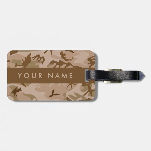 Desert Camouflage Pattern, Ihr Name, Personalisier Gepäckanhänger (Rückseite horizontal)