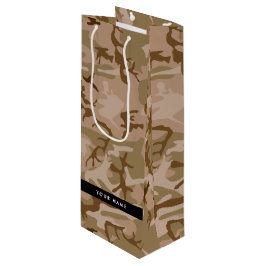 Desert Camouflage Pattern, Ihr Name, Personalisier Geschenktüte Für Weinflaschen