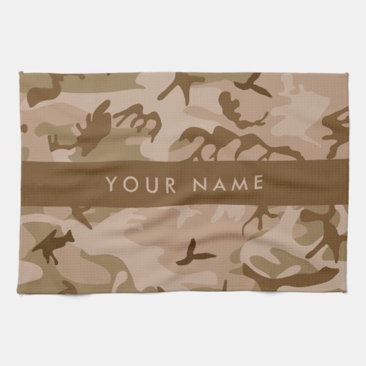 Desert Camouflage Pattern, Ihr Name, Personalisier Geschirrtuch (Horizontal)