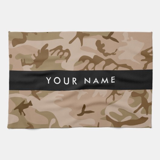 Desert Camouflage Pattern, Ihr Name, Personalisier Geschirrtuch (Horizontal)