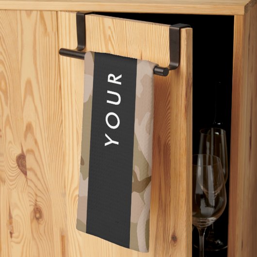 Desert Camouflage Pattern, Ihr Name, Personalisier Geschirrtuch (Drittel gefaltet)