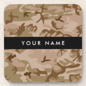 Desert Camouflage Pattern, Ihr Name, Personalisier Getränkeuntersetzer (Vorderseite)
