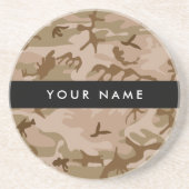 Desert Camouflage Pattern, Ihr Name, Personalisier Getränkeuntersetzer (Vorne)