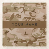 Desert Camouflage Pattern, Ihr Name, Personalisier Glasuntersetzer (Vorderseite)