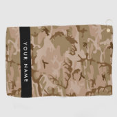 Desert Camouflage Pattern, Ihr Name, Personalisier Golfhandtuch (Horizontal)
