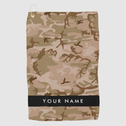 Desert Camouflage Pattern, Ihr Name, Personalisier Golfhandtuch (Vorderseite)