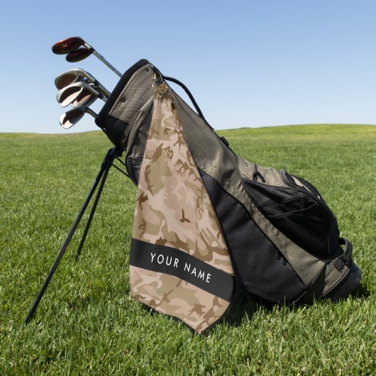 Desert Camouflage Pattern, Ihr Name, Personalisier Golfhandtuch (Gras)