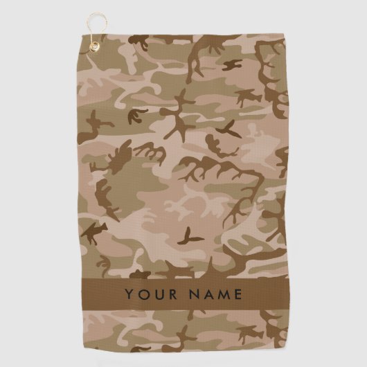 Desert Camouflage Pattern, Ihr Name, Personalisier Golfhandtuch (Vorderseite)