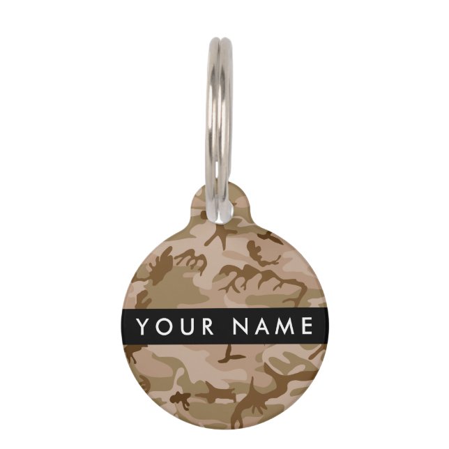 Desert Camouflage Pattern, Ihr Name, Personalisier Haustiermarke (Vorderseite)