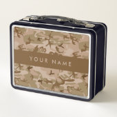 Desert Camouflage Pattern, Ihr Name, Personalisier Metall Brotdose (Rückseite)