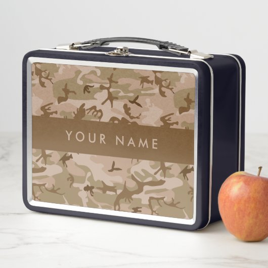 Desert Camouflage Pattern, Ihr Name, Personalisier Metall Brotdose (Beispiel)