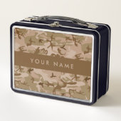 Desert Camouflage Pattern, Ihr Name, Personalisier Metall Brotdose (Vorderseite)