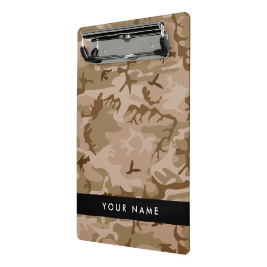 Desert Camouflage Pattern, Ihr Name, Personalisier Mini Klemmbrett (Gewinkelt2)