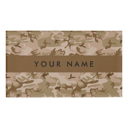 Desert Camouflage Pattern, Ihr Name, Personalisier Namenschild (Vorderseite)