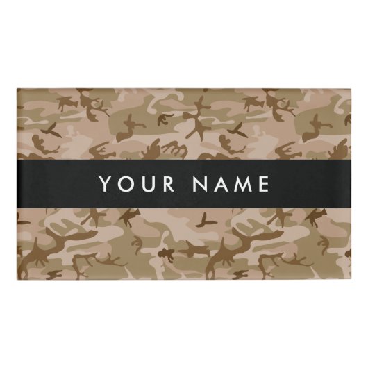 Desert Camouflage Pattern, Ihr Name, Personalisier Namenschild (Vorderseite)