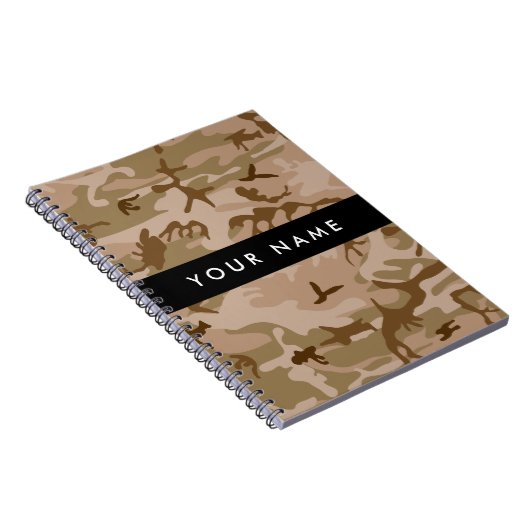 Desert Camouflage Pattern, Ihr Name, Personalisier Notizblock (Rechte Seite)