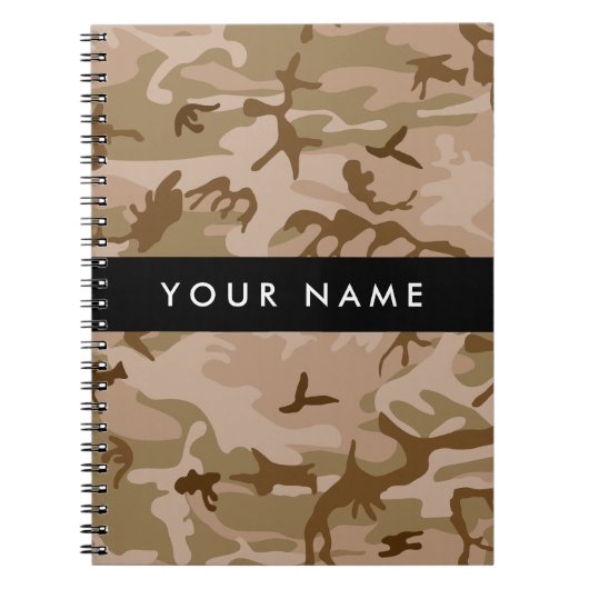 Desert Camouflage Pattern, Ihr Name, Personalisier Notizblock (Vorderseite)