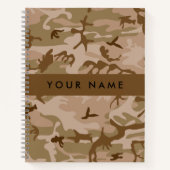 Desert Camouflage Pattern, Ihr Name, Personalisier Notizblock (Vorderseite)
