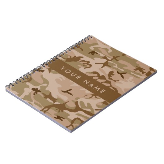 Desert Camouflage Pattern, Ihr Name, Personalisier Notizblock (Linke Seite)