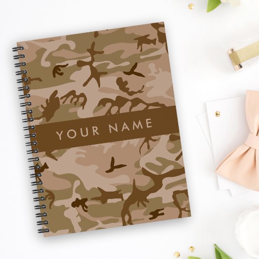 Desert Camouflage Pattern, Ihr Name, Personalisier Notizblock