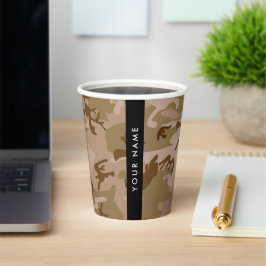 Desert Camouflage Pattern, Ihr Name, Personalisier Pappbecher