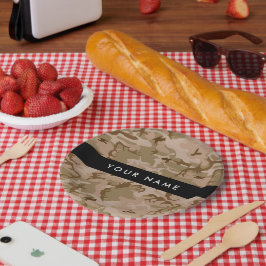 Desert Camouflage Pattern, Ihr Name, Personalisier Pappteller