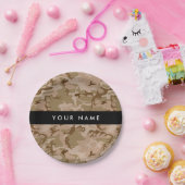 Desert Camouflage Pattern, Ihr Name, Personalisier Pappteller (Party)