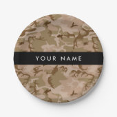Desert Camouflage Pattern, Ihr Name, Personalisier Pappteller (Vorderseite)
