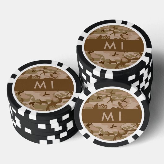 Desert Camouflage Pattern, Ihr Name, Personalisier Pokerchips (Stapel)