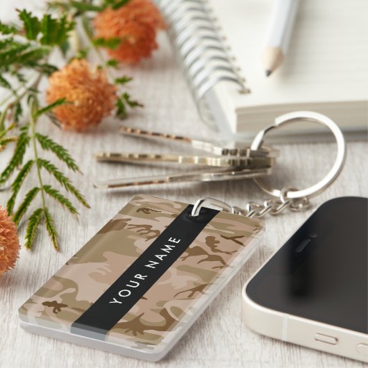 Desert Camouflage Pattern, Ihr Name, Personalisier Schlüsselanhänger (Vorderseite rechts)
