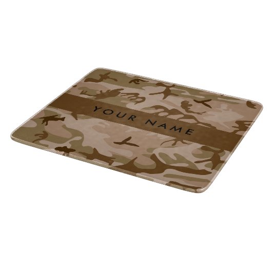Desert Camouflage Pattern, Ihr Name, Personalisier Schneidebrett (Ecke)