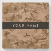 Desert Camouflage Pattern, Ihr Name, Personalisier Steinuntersetzer (Vorderseite)
