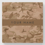 Desert Camouflage Pattern, Ihr Name, Personalisier Steinuntersetzer (Vorderseite)