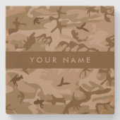 Desert Camouflage Pattern, Ihr Name, Personalisier Steinuntersetzer (Vorderseite)