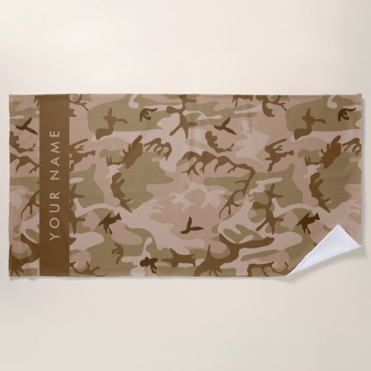 Desert Camouflage Pattern, Ihr Name, Personalisier Strandtuch (Vorderseite)