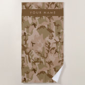 Desert Camouflage Pattern, Ihr Name, Personalisier Strandtuch (Vorderseite)