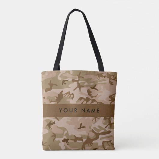 Desert Camouflage Pattern, Ihr Name, Personalisier Tasche (Rückseite)