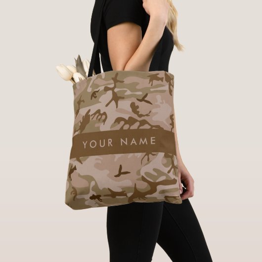 Desert Camouflage Pattern, Ihr Name, Personalisier Tasche (Von Nahem)