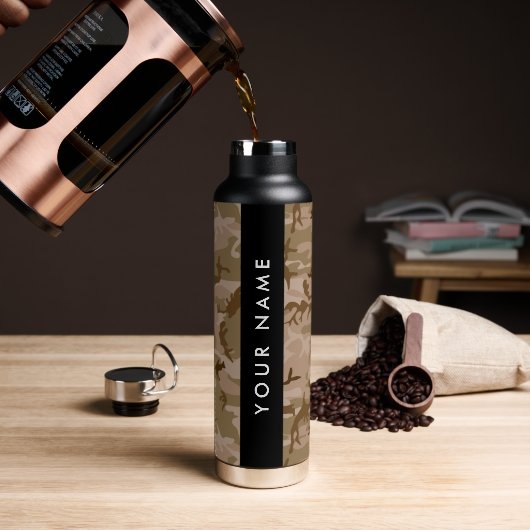 Desert Camouflage Pattern, Ihr Name, Personalisier Trinkflasche (Kaffee)