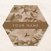 Desert Camouflage Pattern, Ihr Name, Personalisier Untersetzer (Vorderseite)