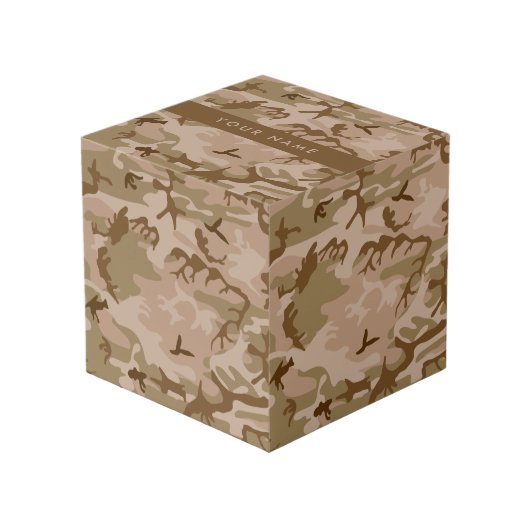 Desert Camouflage Pattern, Ihr Name, Personalisier Würfel (Vorderseite Schrägansicht)