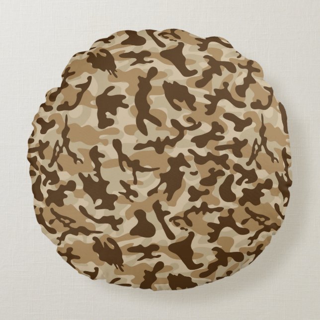 Desert Camouflage Rundes Kissen (Vorderseite)