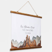 Desert Canyon Unique Watercolor Wedding Gästebuch Wandteppich Mit Holzrahmen (Gewinkelt)