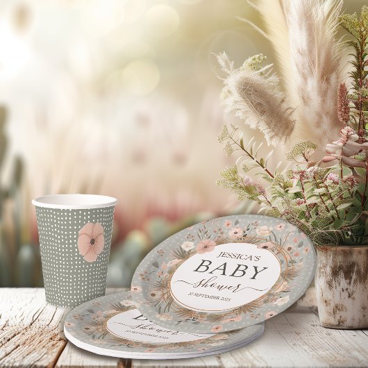 Desert Chic Baby Dusche Pappbecher