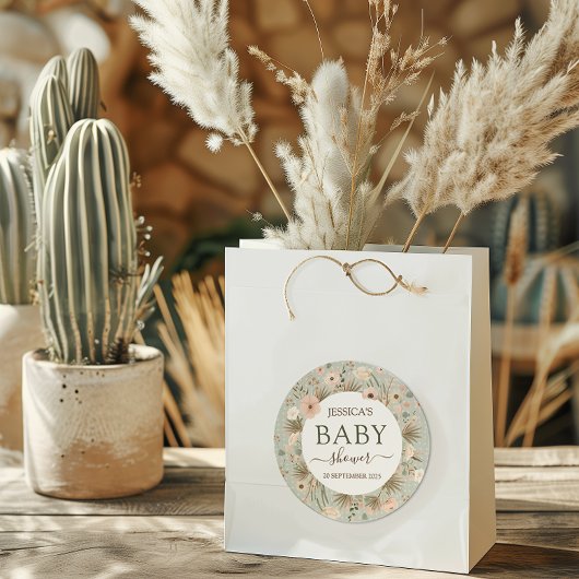 Desert Chic Baby Dusche Runder Aufkleber