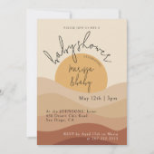Desert Chic Boho Custom Neutral Earthy Baby Shower Einladung (Vorderseite)