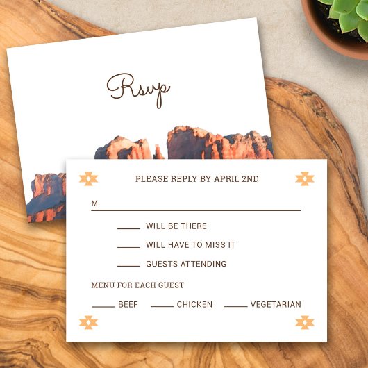 Desert Chic Sedona Response Card RSVP Karte