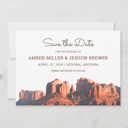 Desert Chic Sedona Save the Date Einladung (Vorderseite)