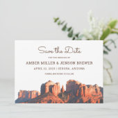 Desert Chic Sedona Save the Date Einladung (Stehend Vorderseite)